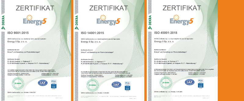 Erfüllung der Anforderungen von ISO 9001:2015, 45001:2018, 14001:2015